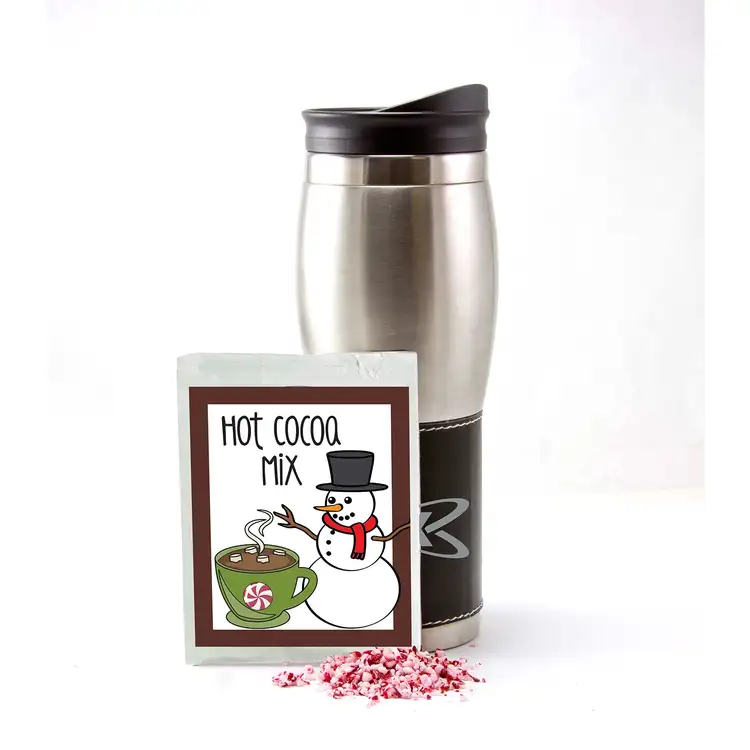Travel tumbler with hot cocoa