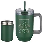 Novo Combo 20 oz Vacuum Insulated Stainless Steel Mug and Screw-On 12 oz Can Cooler