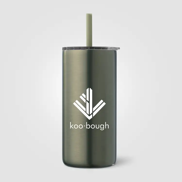 Borealis Recycled Stainless Steel Tumbler with Straw 16 oz #10