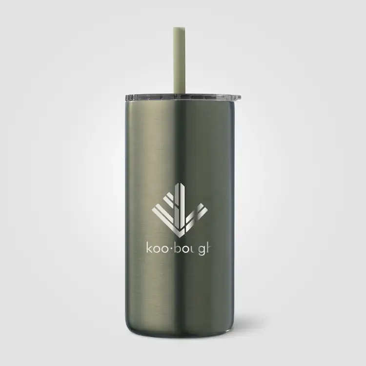 Borealis Recycled Stainless Steel Tumbler with Straw 16 oz #11