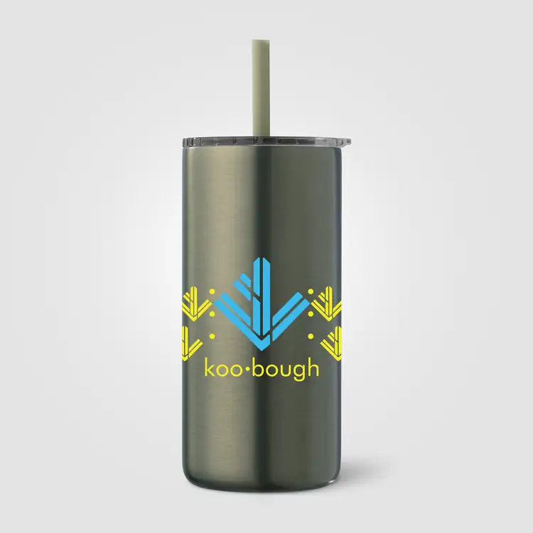 Borealis Recycled Stainless Steel Tumbler with Straw 16 oz #12