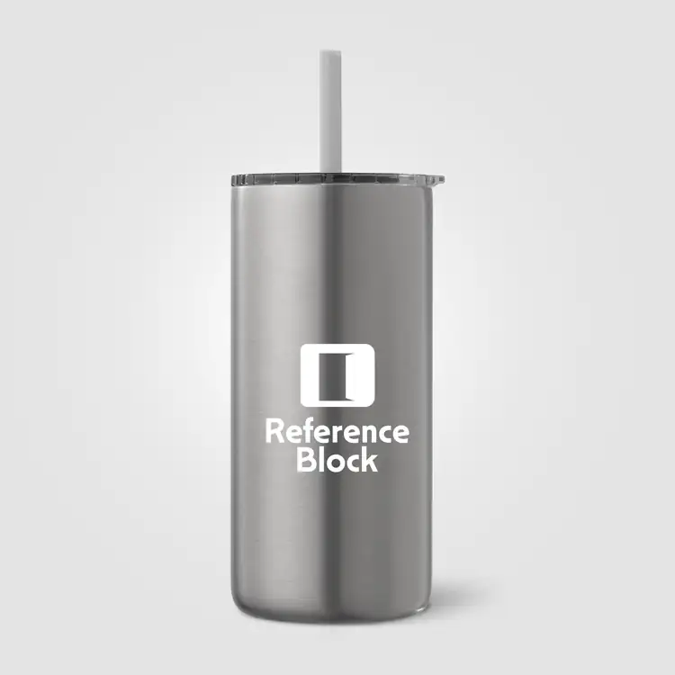 Borealis Recycled Stainless Steel Tumbler with Straw 16 oz #18