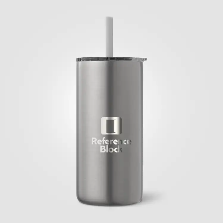 Borealis Recycled Stainless Steel Tumbler with Straw 16 oz #19