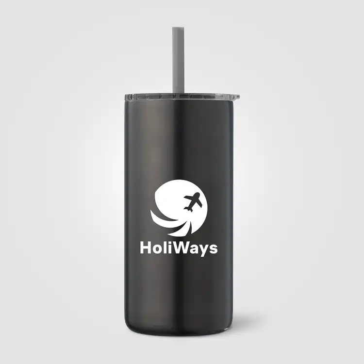 Borealis Recycled Stainless Steel Tumbler with Straw 16 oz #4