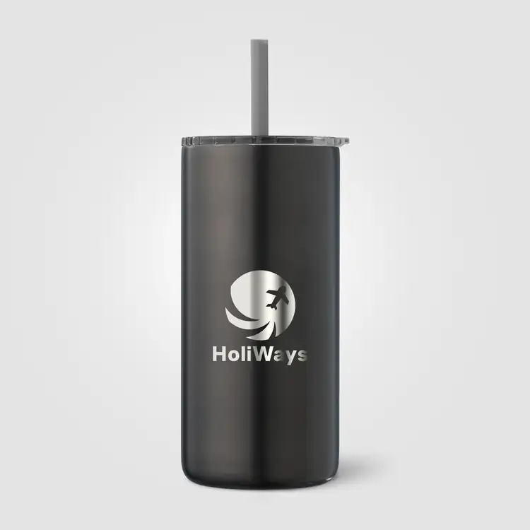 Borealis Recycled Stainless Steel Tumbler with Straw 16 oz #5