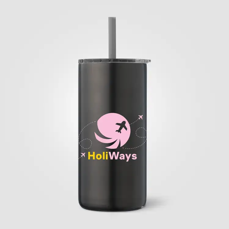 Borealis Recycled Stainless Steel Tumbler with Straw 16 oz #6