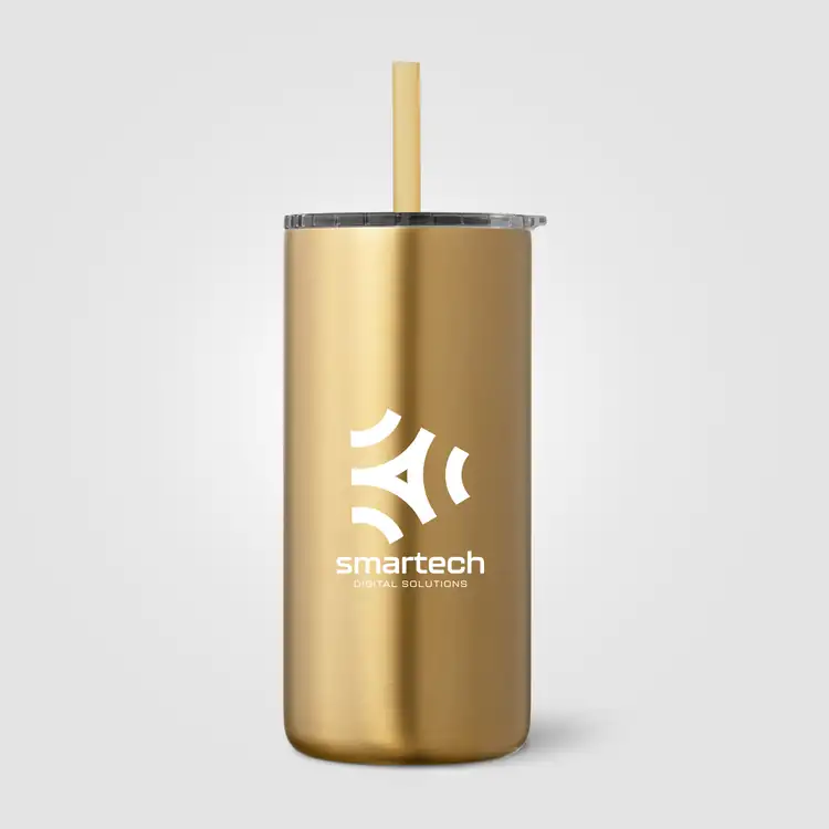Borealis Recycled Stainless Steel Tumbler with Straw 16 oz #7