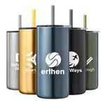 Borealis Recycled Stainless Steel Tumbler with Straw 16 oz