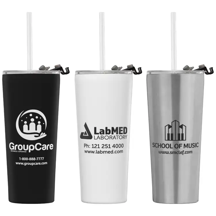 Excalibur Stainless Steel Tumbler with Straw 21 oz