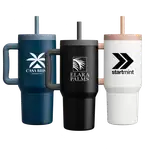 GROSCHE Aspen Stainless Steel Insulated Straw Tumbler with Two Lids 32 oz