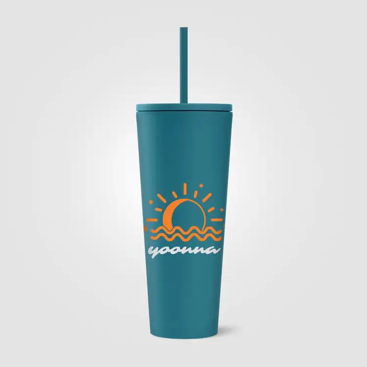 Spire Recycled Plastic Tumbler with Straw 24 oz #15