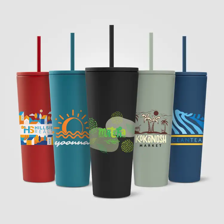 Spire Recycled Plastic Tumbler with Straw 24 oz #2