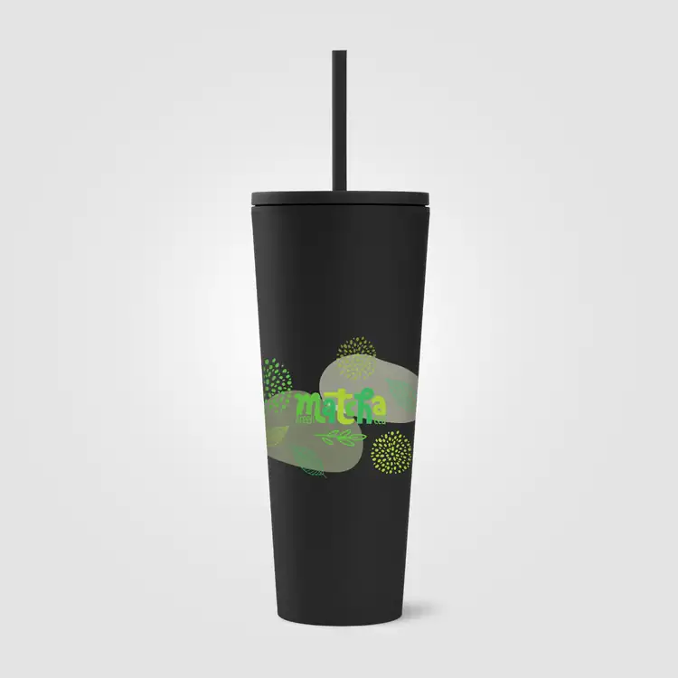 Spire Recycled Plastic Tumbler with Straw 24 oz #5