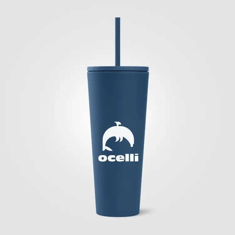 Spire Recycled Plastic Tumbler with Straw 24 oz #6