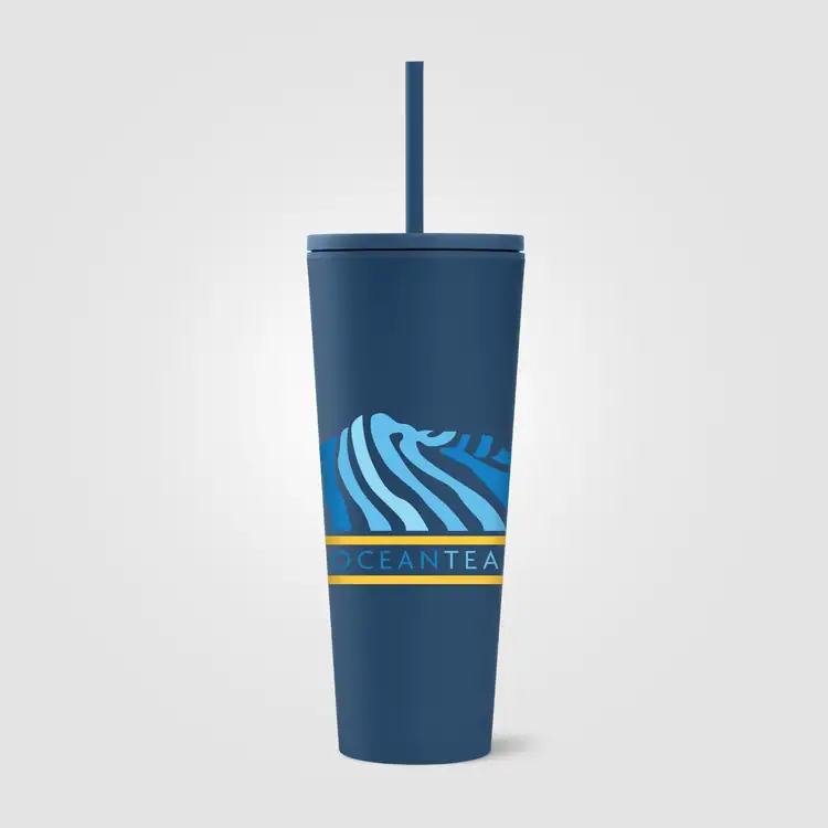 Spire Recycled Plastic Tumbler with Straw 24 oz #7