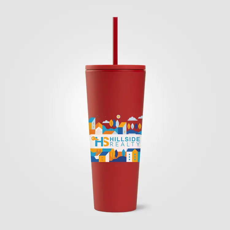 Spire Recycled Plastic Tumbler with Straw 24 oz #9