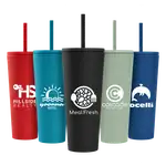 Spire Recycled Plastic Tumbler with Straw 24 oz
