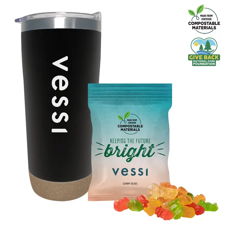 Cork Base Insulated Tumbler 20 oz with Gummy Bears #2