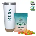 Cork Base Insulated Tumbler 20 oz with Gummy Bears