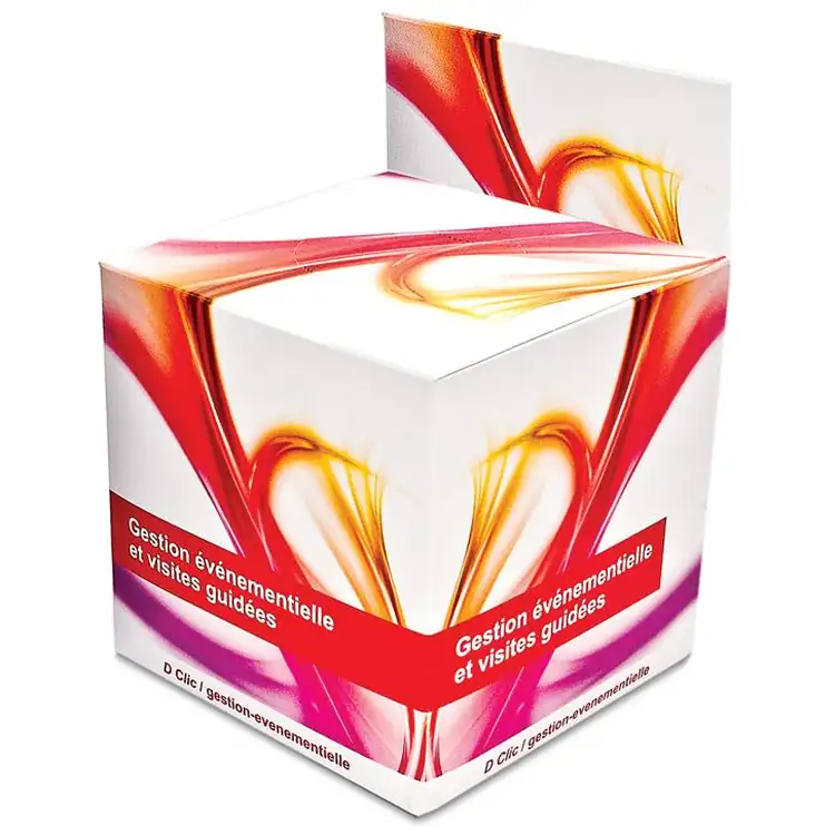 Grand cube de mouchoirs avec en-tête personnalisé