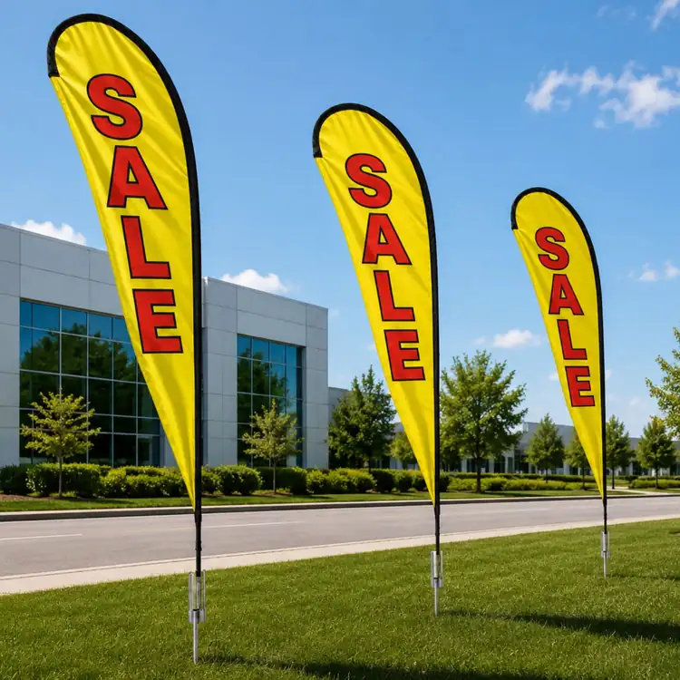 Large Single Sided Teardrop Flag Kit with Ground Spike #2