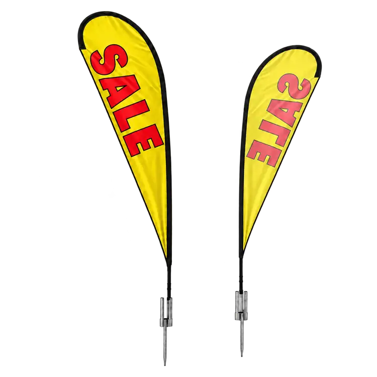 Large Single Sided Teardrop Flag Kit with Ground Spike