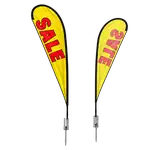 Large Single Sided Teardrop Flag Kit with Ground Spike and Cross Base
