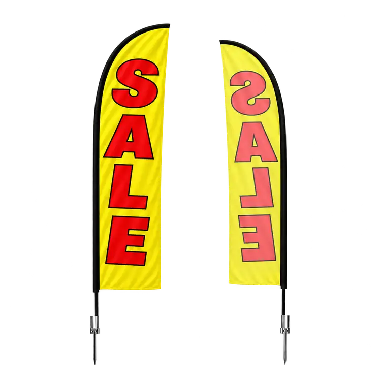 Large Single Sided Feather Flag Kit with Ground Spike