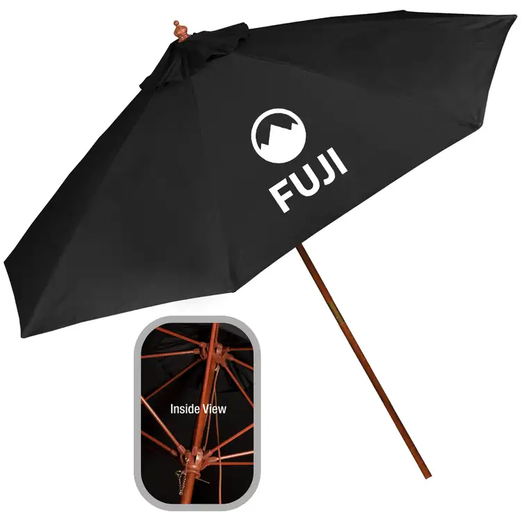 Large Polyester Wooden Frame Market Umbrella #2