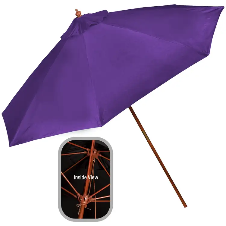 Large Polyester Wooden Frame Market Umbrella #4