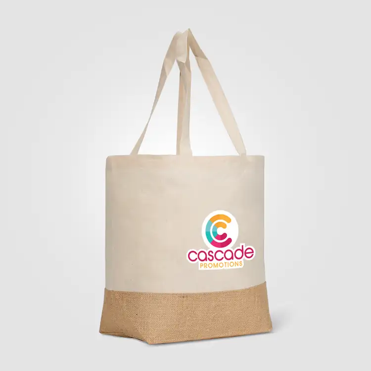Rio Recycled Cotton Large Tote Bag with Jute 5 oz #10
