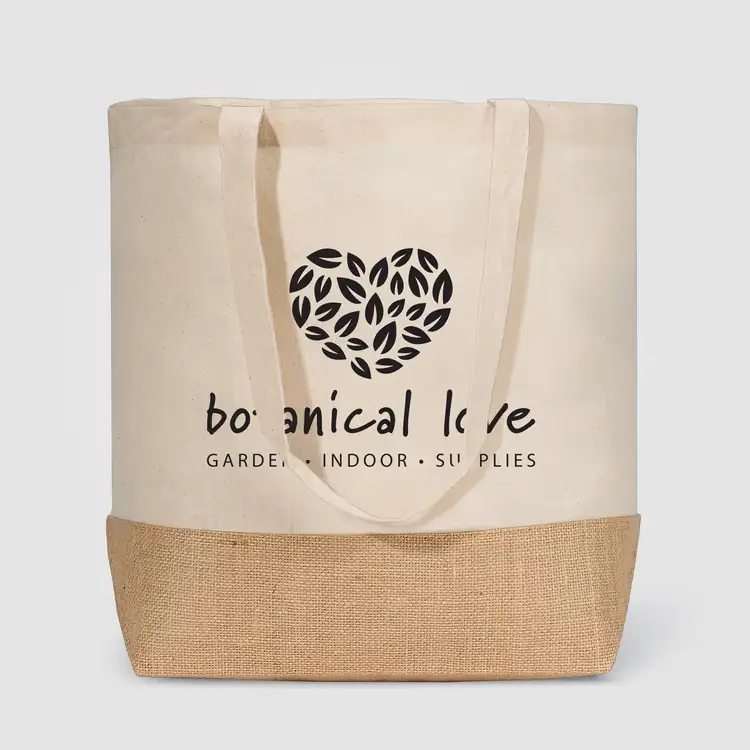 Rio Recycled Cotton Large Tote Bag with Jute 5 oz #4