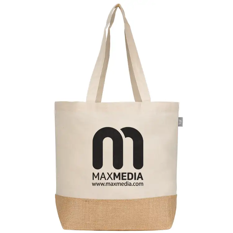 Rio Recycled Cotton Large Tote Bag with Jute 5 oz #5