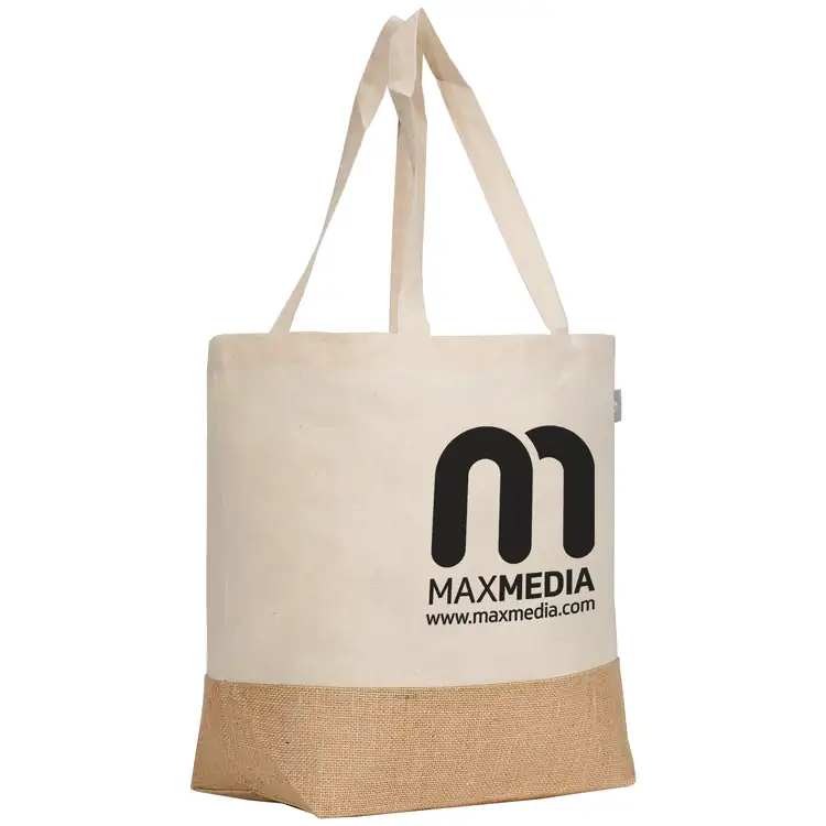 Rio Recycled Cotton Large Tote Bag with Jute 5 oz #6
