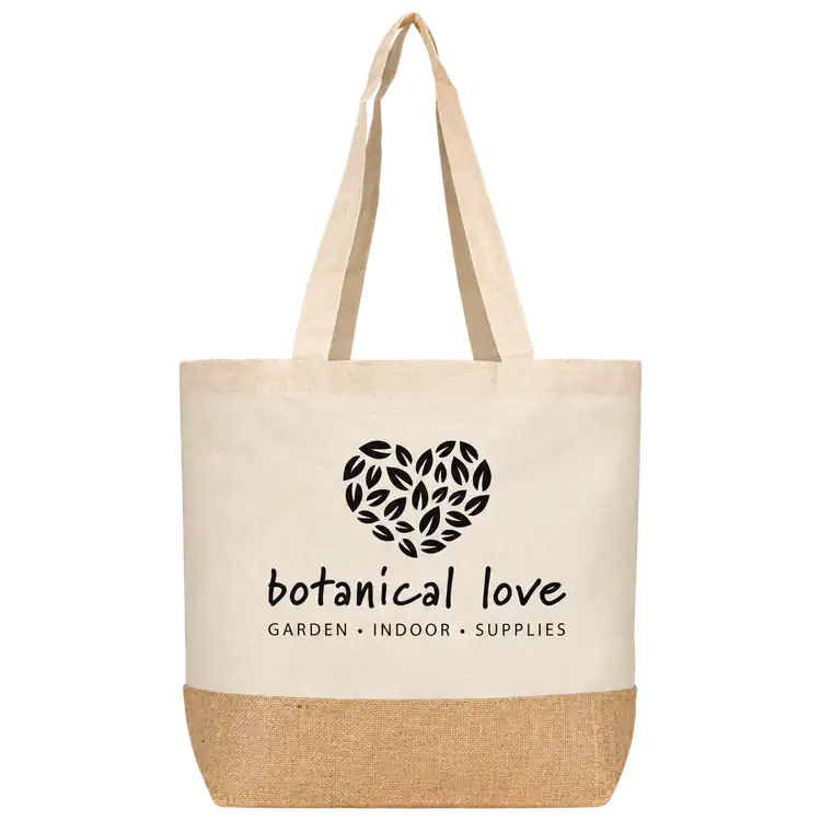 Rio Recycled Cotton Large Tote Bag with Jute 5 oz