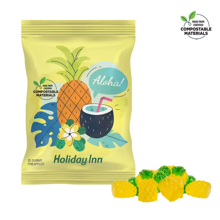 Grand sachet ECO-DigiBag compostable d’ananas gélifiés 4 oz