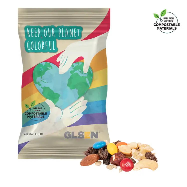 Large Compostable ECO-DigiBag with Rainbow Trail Mix 4 oz