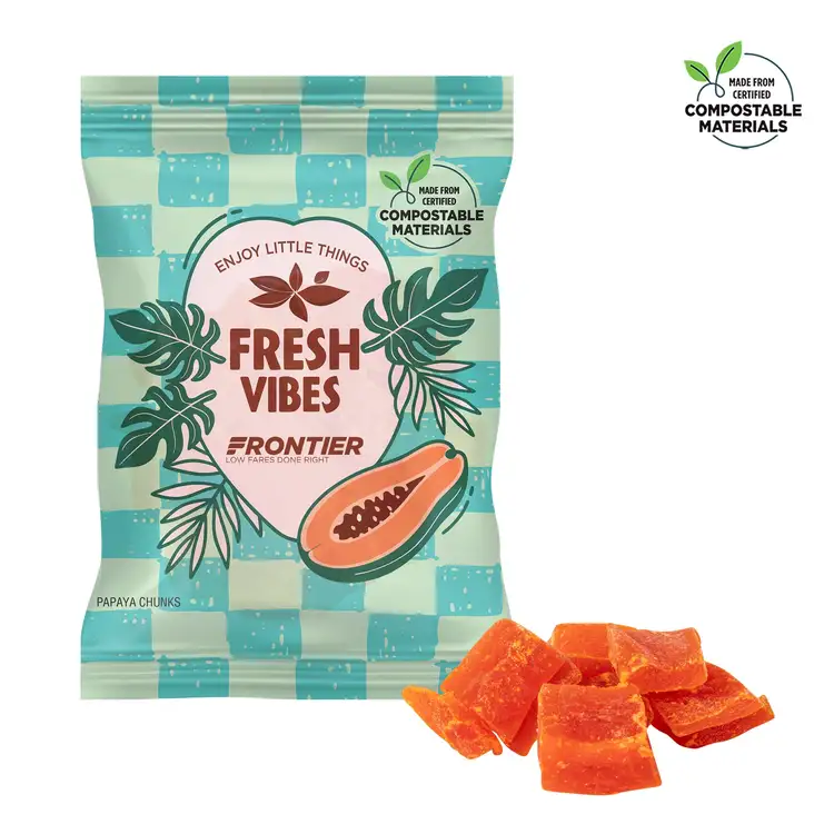 Large Compostable ECO-DigiBag with Papaya Chunks 4 oz