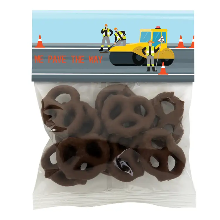 Large Header Bag with Milk Chocolate Mini Pretzels 2 oz #2