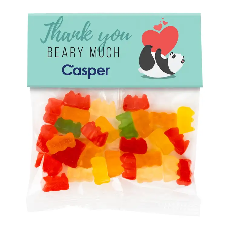 Large Header Bag with Gummy Bears 2 oz