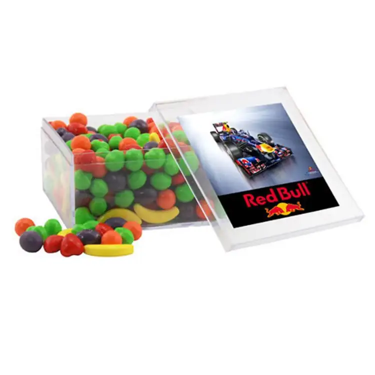 Large Square Acrylic Box with Candy Fruitz candies
