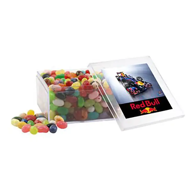 Large Square Acrylic Box with Jelly Belly jelly beans