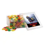 Grande boîte carrée en acrylique de mini gommes Chicklets