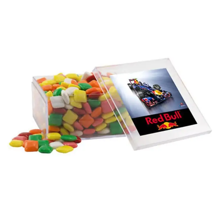Grande boîte carrée en acrylique de mini gommes Chicklets