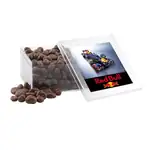 Grande boîte carrée en acrylique de raisins enrobés de chocolat