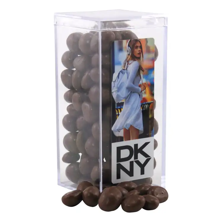 Large Rectangular Acrylic Box with Chocolate-covered peanuts