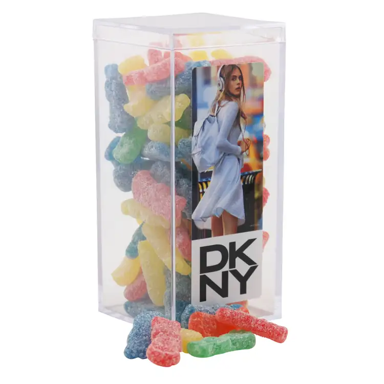 Large Rectangular Acrylic Box with Sour Patch Kids candies