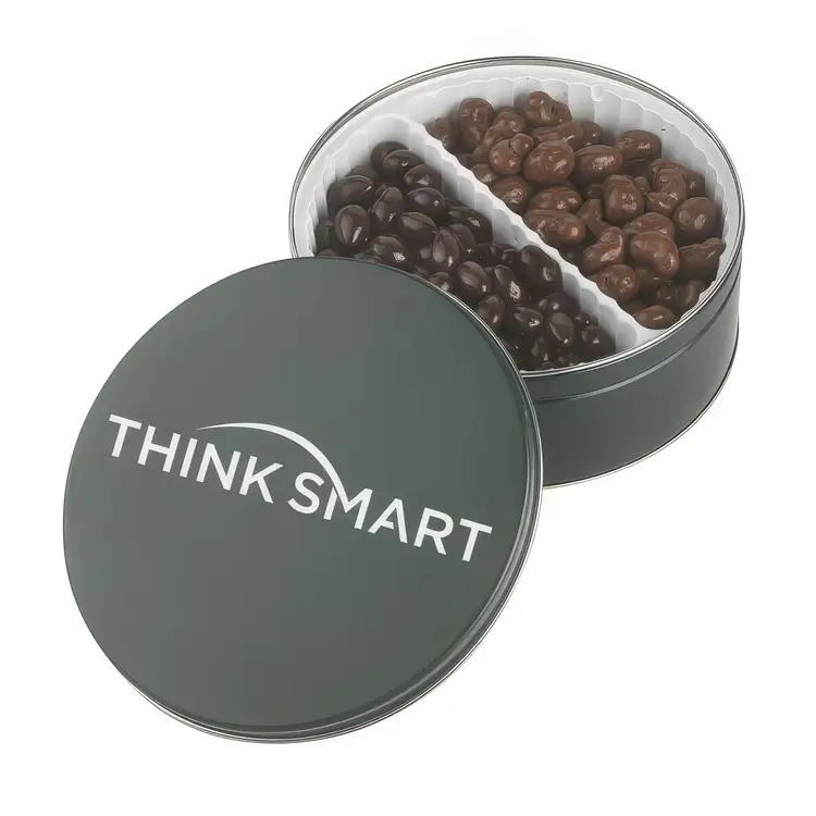 Large Round Tin of Chocolate Almonds and Cashews #4