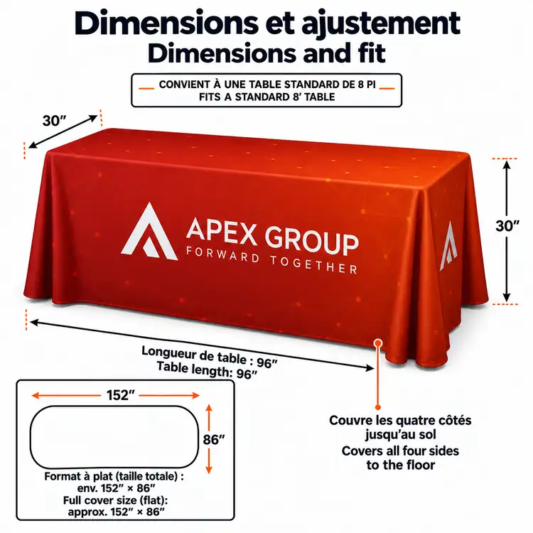 Grande nappe drapée haut de gamme à dos fermé #3