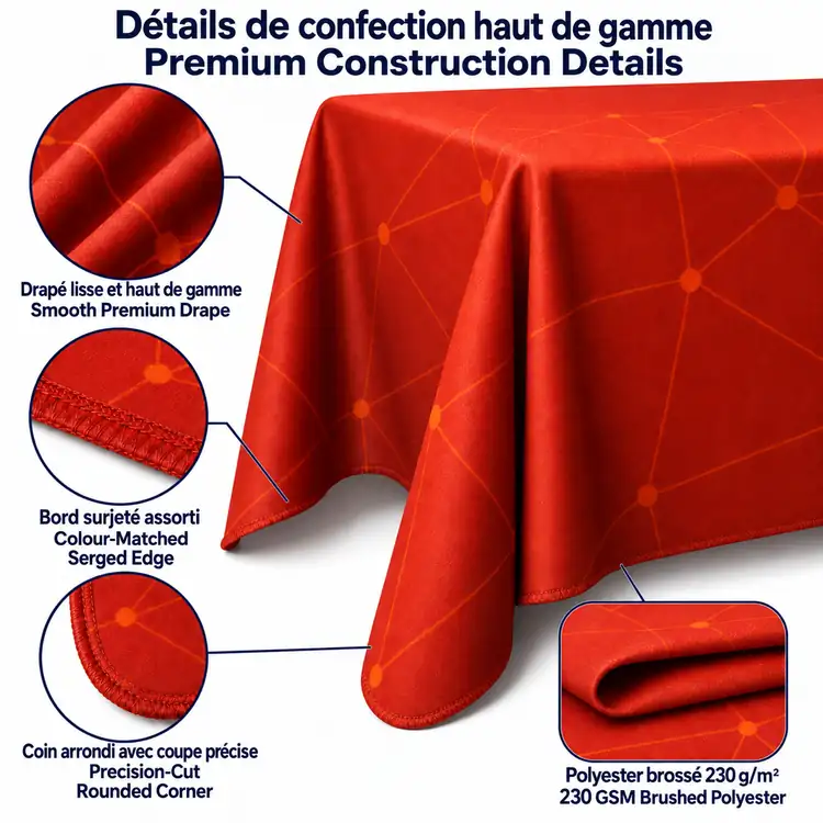 Grande nappe drapée haut de gamme à dos fermé #4
